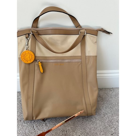 Cole Haan Nylon Convertible Backpack Beige - Picture 12 of 16